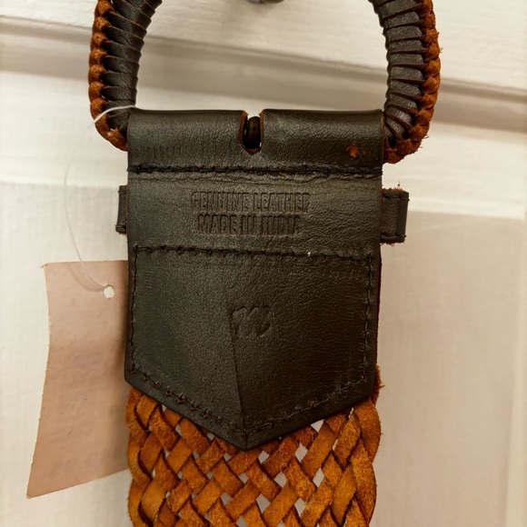 Portmans Grey Braided Leather Wide Belt - Picture 2 of 5